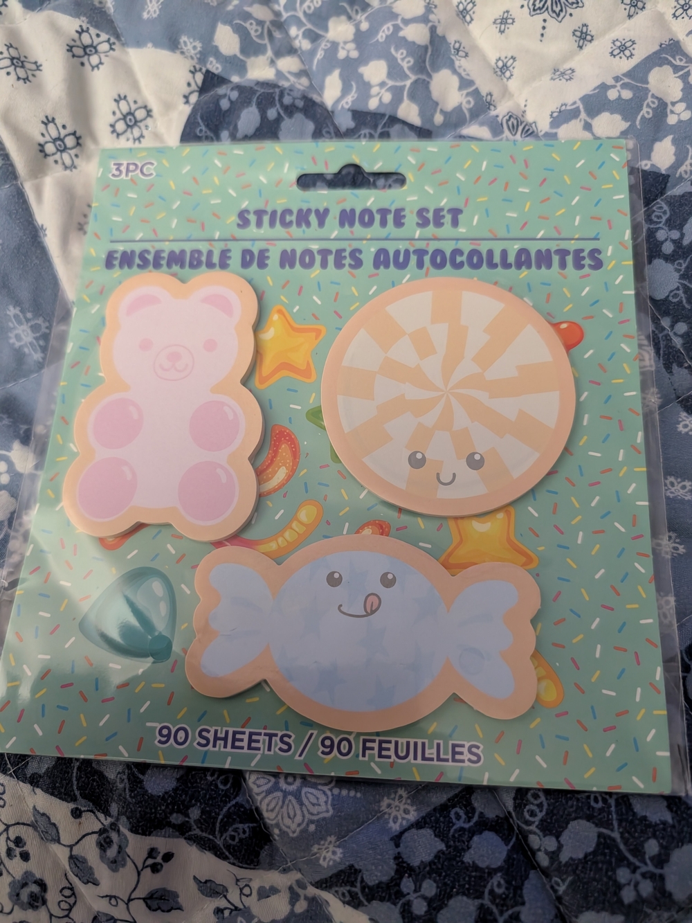 🟢 Sticky Note Set - Cute Pastel Bear, Candy & Swirl